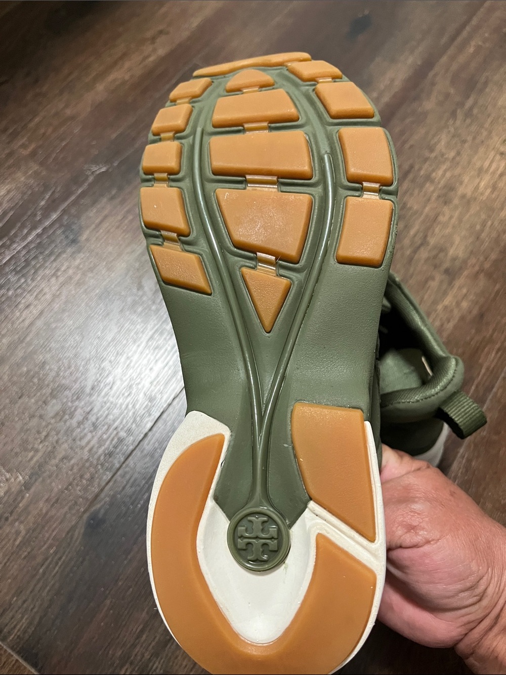 Tory Burch - Good Luck Sneaker - Palm Leaf- Olive Green/Off White - Picture 5 of 8